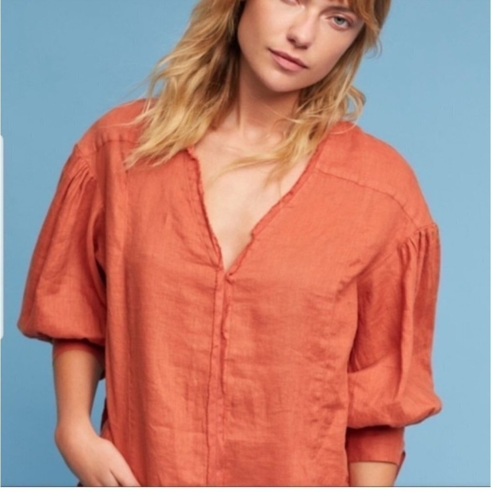 Anthropologie Holdig Horses rust blouse